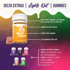 Delta Extrax Lights Out Gummies (175mg each)